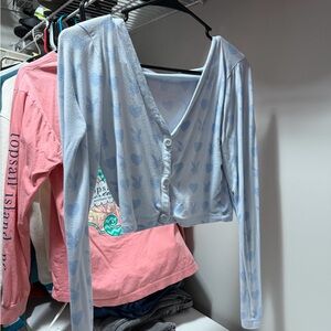 Light Blue play boy  Button-Up Cardigan